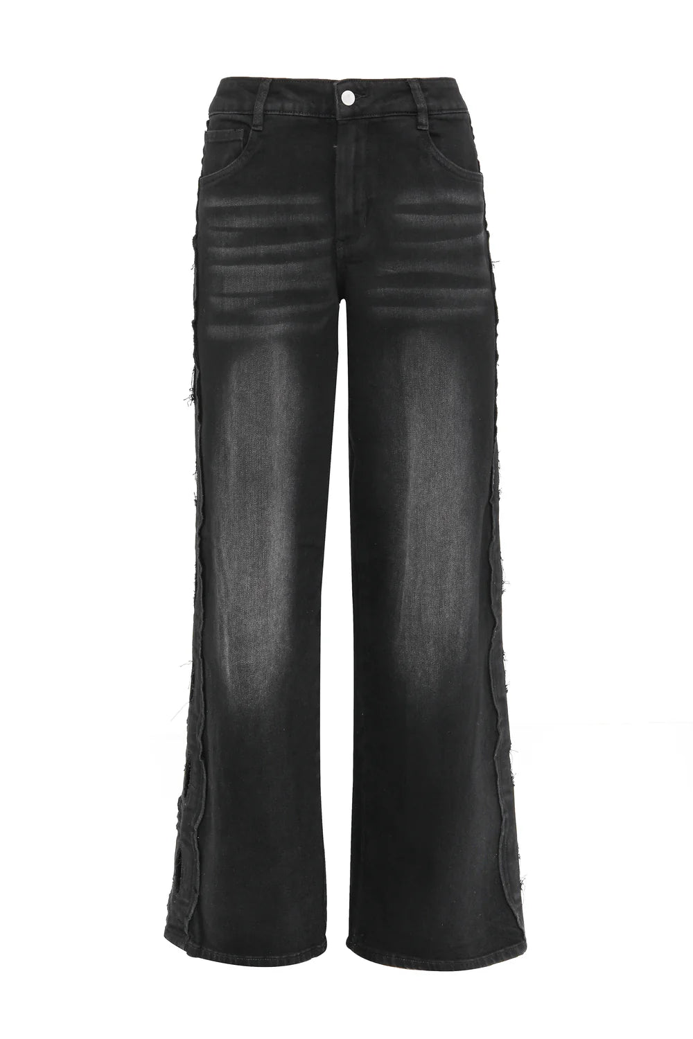 Black Eyelet Wide Leg Jeans