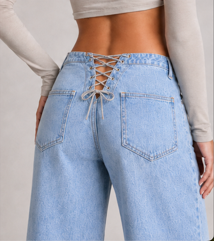 Lace Up Jeans
