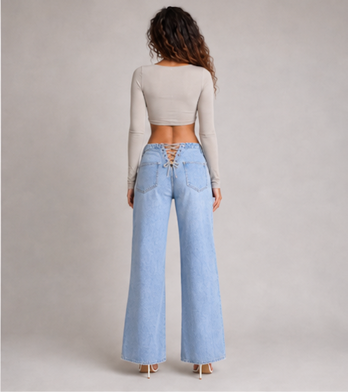 Lace Up Jeans