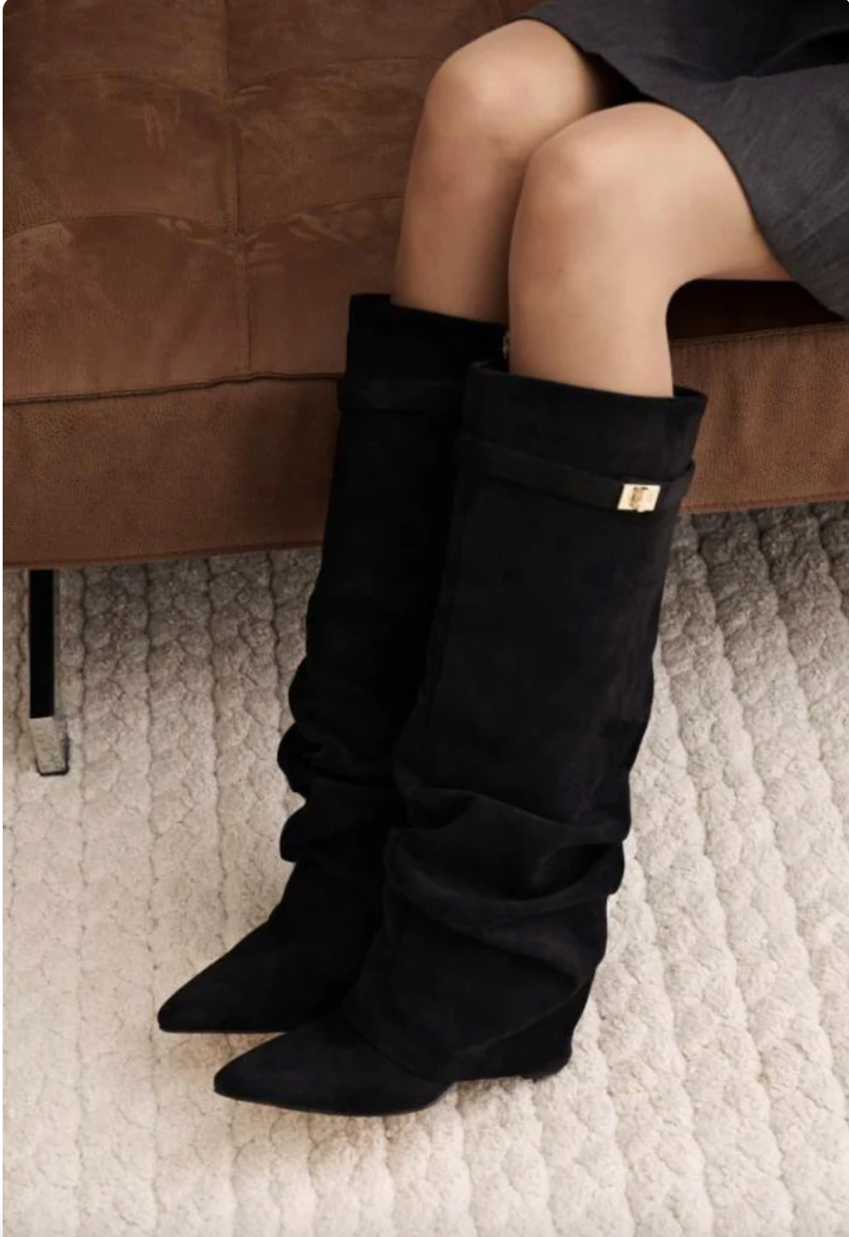 Black Vienna Slouchy Suede Boots