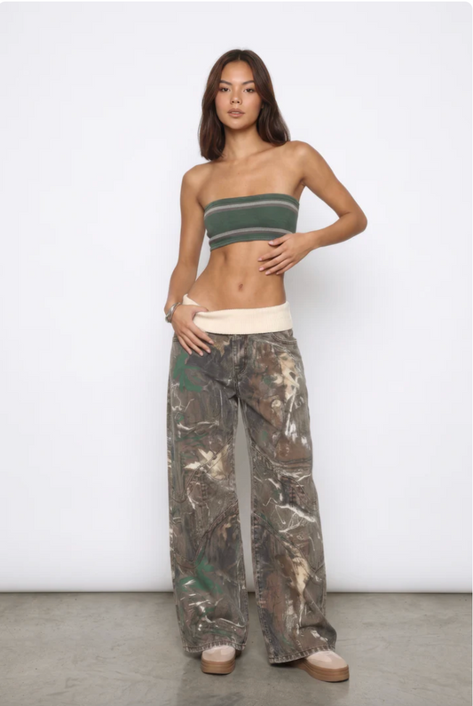 Camo Fold Over Jeans